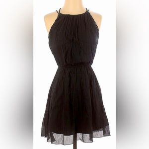 Abercrombie & Fitch Black Chiffon Sleeveless Mini Halter Dress